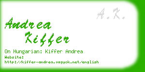 andrea kiffer business card